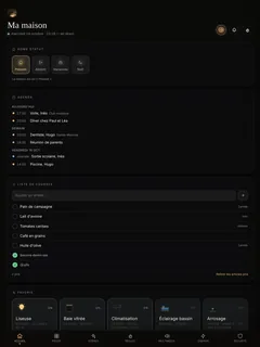 L'Accueil de la tablette, dans l’application ÉCRIN HOME