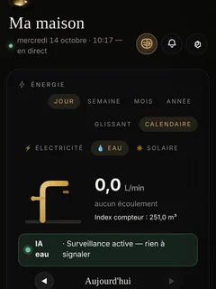 L'eau et ses fuites, dans l’application ÉCRIN HOME
