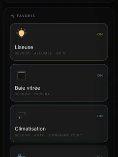 Les favoris de chacun, dans l’application ÉCRIN HOME