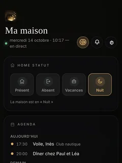 Les Home Statuts, dans l’application ÉCRIN HOME