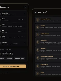 Les personnes de la maison, une invitation en attente et « Ajouter une personne »
