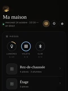 Les pièces de la maison : les lumières, les volets et la climatisation, étage par étage