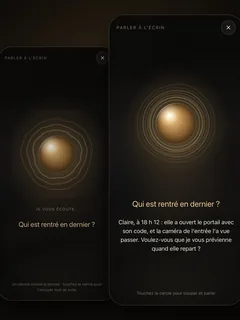 Le mode vocal, dans l’application ÉCRIN HOME