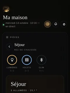 Les pièces en photo, dans l’application ÉCRIN HOME