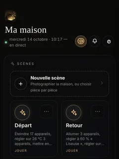 Les scènes, dans l’application ÉCRIN HOME