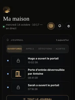 Les journaux de la maison, dans l’application ÉCRIN HOME